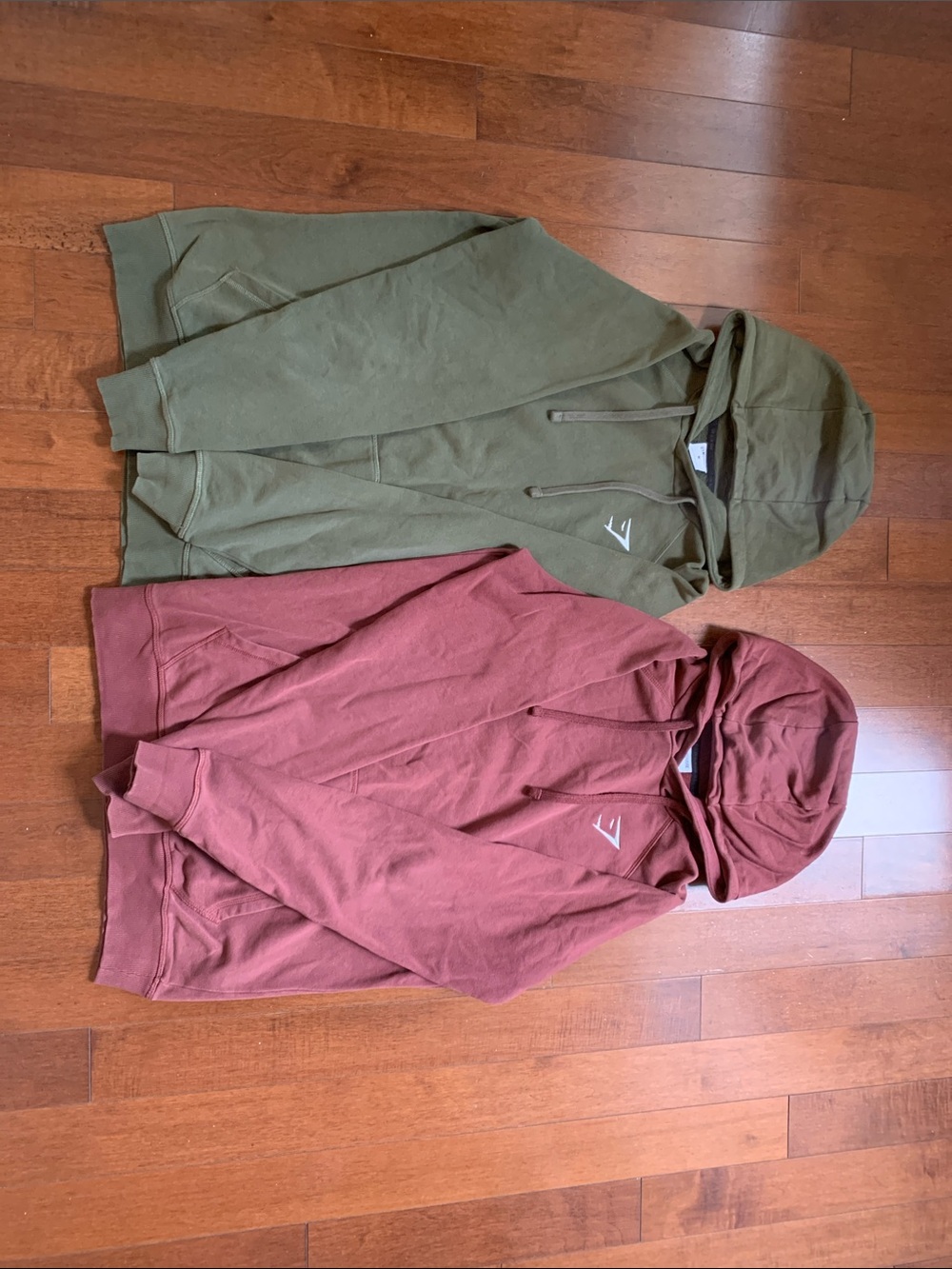 Gymshark Olive Green & Dusty Rose Hooded Sweatshirts